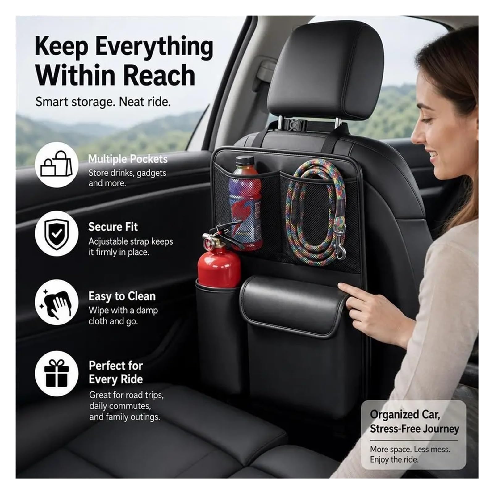 Organizador Respaldo Asiento Coche Respaldo De Asiento Coche Multifuncional