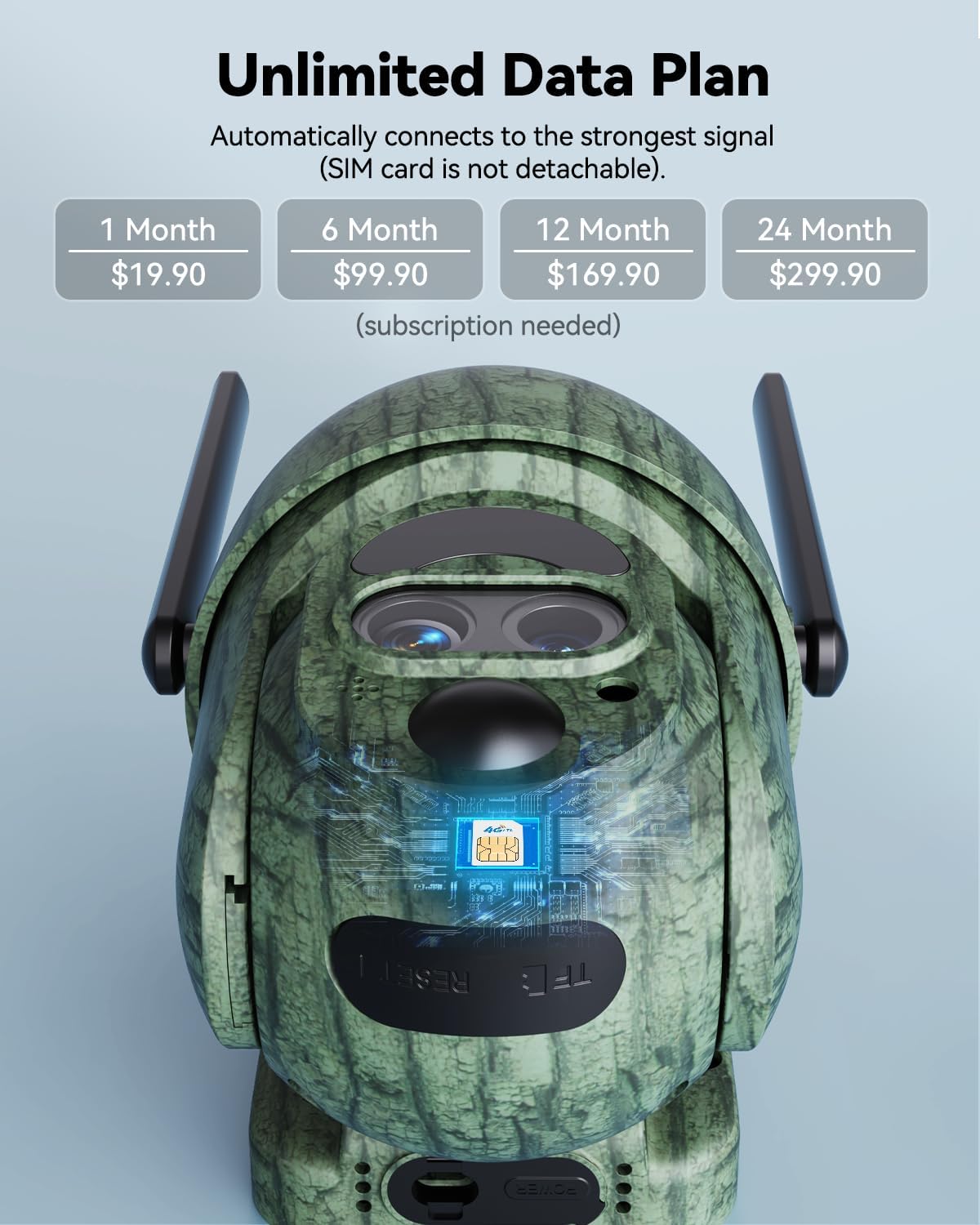 SEHMUA Cellular Trail Cameras, 4G LTE Cellular Security Camera with 12X Hybrid Zoom 2K 360° View Live Video, Unlimited Data Plan Game Camera No Glow IR, Solar Powered, Motion Activate