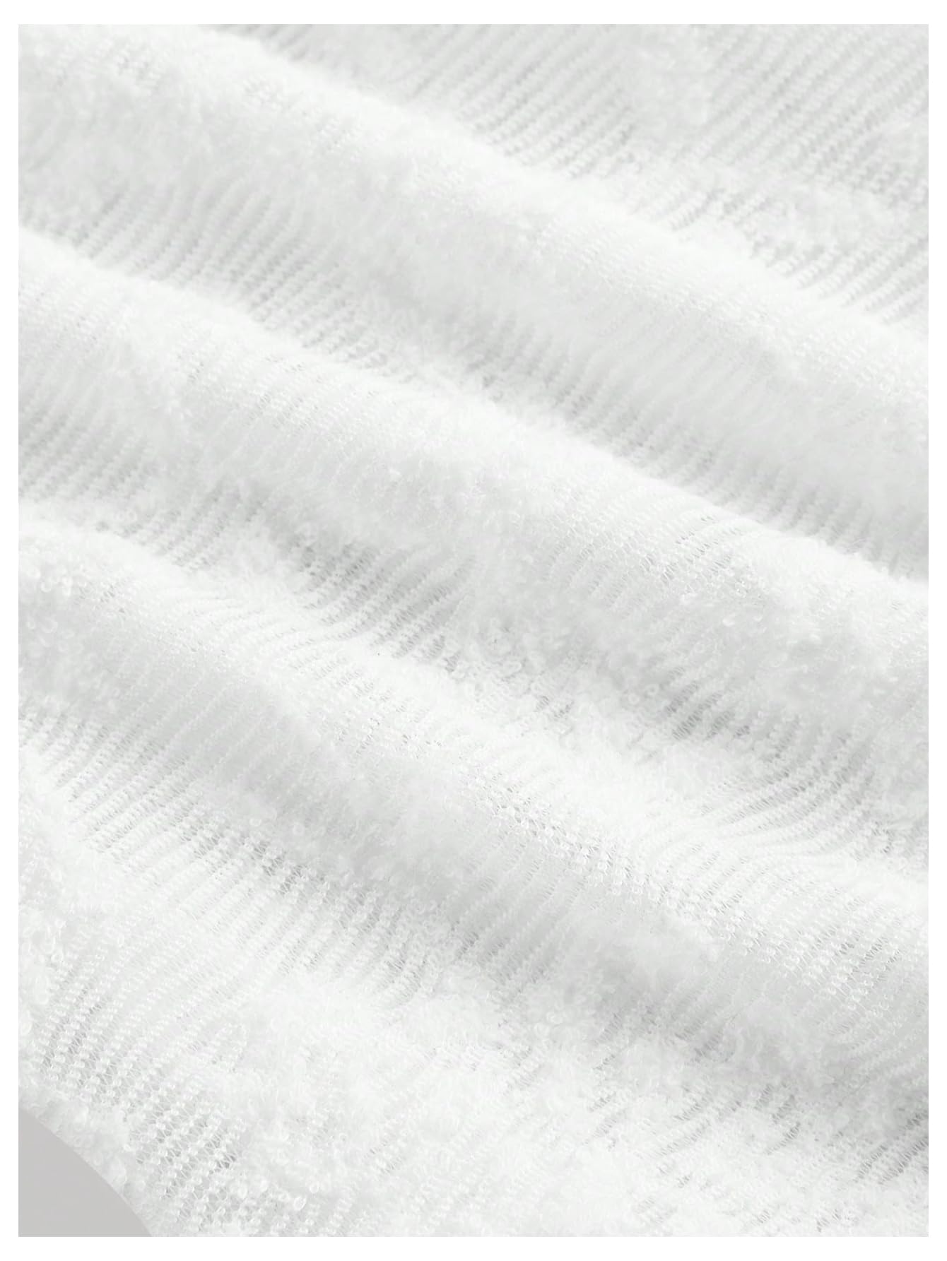 Verdusa Women's Y2K Tie Front Tops Bell Sleeve Floral Print Mesh Tops Long Sleeve Shirts 2000s Clothing: Medium White