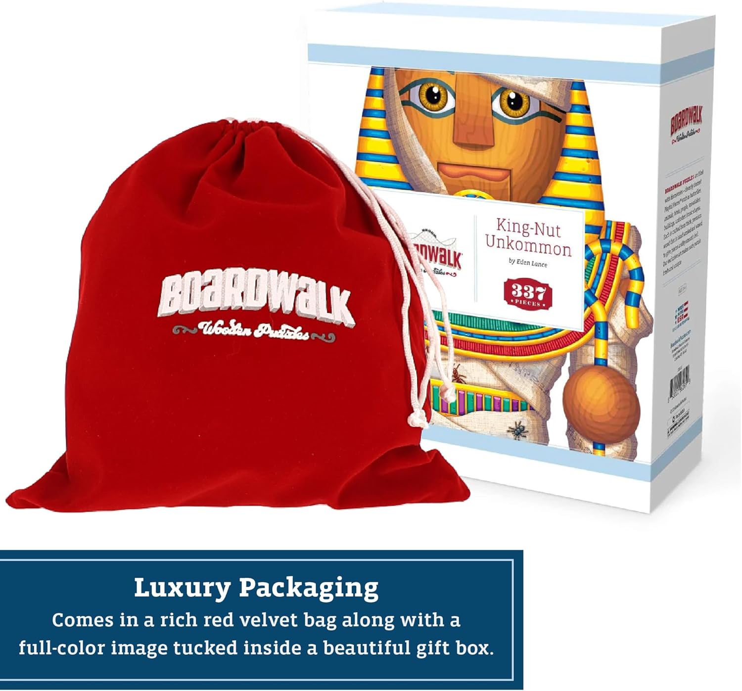 Boardwalk Puzzles Luxury Wood Puzzle - King-Nut Unkommon Large Size - 337 Pieces - Engaging Wooden Puzzle Activity Adults