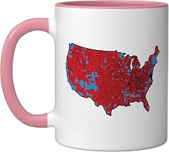 Accurate Map of 2024 Election Results Ceramic Mug, Pink/White