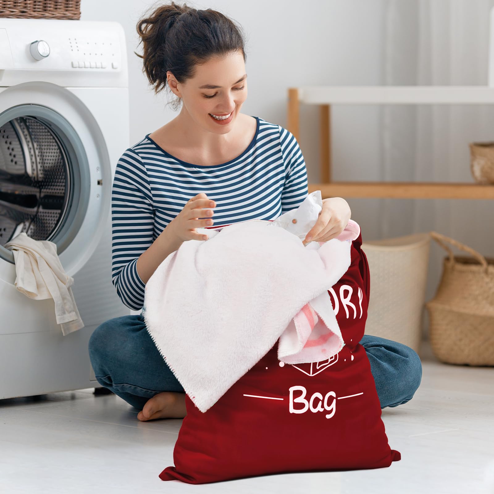 Nidoul 2 Pack Travel Laundry Bag Waterproof With Handle Dirty Clothes Storage Bags With Zips Wet - View #7
