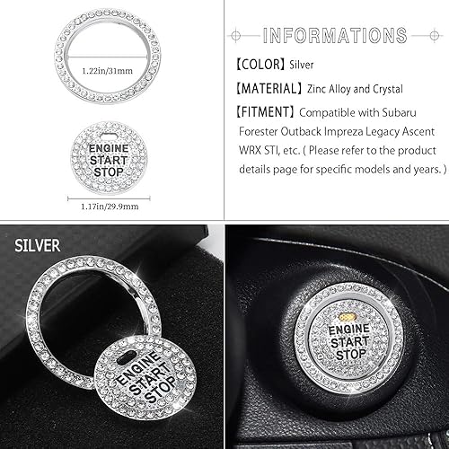 Miniatura 3 de 1797 Cubiertas de botón de arranque del motor para Subaru, accesorios Bling Forester Outback Impreza Legacy, calcomanía para interior de automóvil,