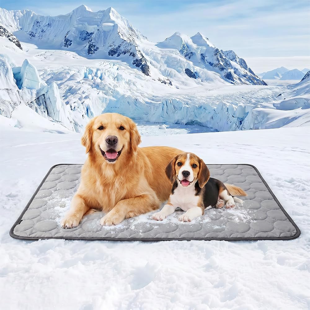 Generisch Kühlmatte für Hunde, 2026 Neu Kühlmatte Hund Selbstkühlend, Die Innovative Kühlmatte Für Hunde Sommer Kühldecke Hund Selbstkühlende Pads für Hunde Katze (Hellgrau, XL)