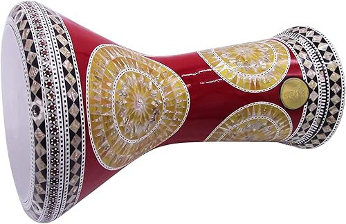 Miniatura 23 de El impresionante Darbuka Doumbek Gawharet El Fan metálico de 17.75 pulgadas (negro metálico)