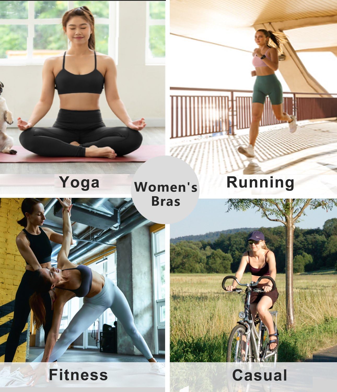 Comper Sports Bra for Women Wirefree Racerback Workout Bras Sexy Thin Straps Yoga Sport Bras with Removable Pads - Image 7