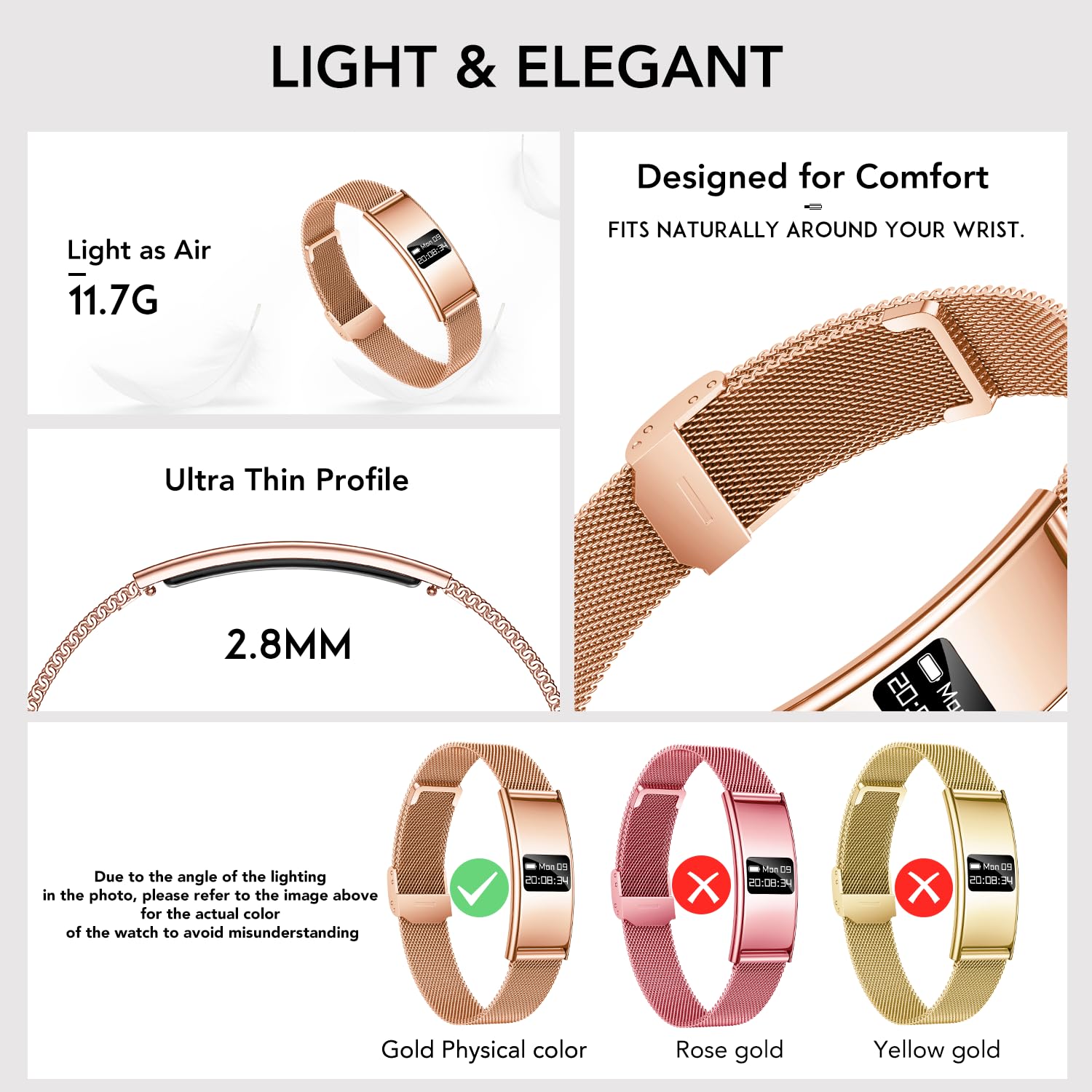 Smartwatch Damen Fitness Tracker Armband: Schrittzähler Damenuhr Fitnessuhr Smart Watch mit Herzfrequenz HRV SpO2 Schlaf Monitor Sportmodi 5ATM Wasserdicht Leicht Slim Digital band für iOS Android