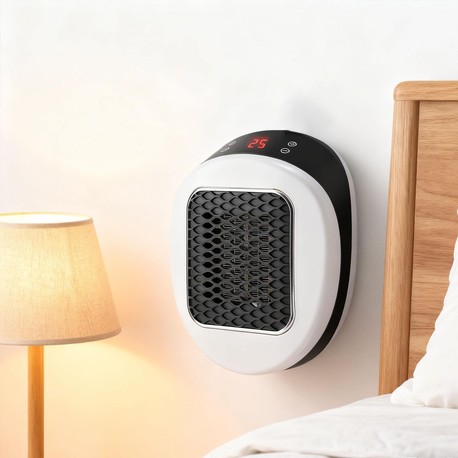 perfk Calentador de Ambiente de Calentamiento rápido, 600 W, Ahorra Espacio y es silencioso, Ideal para dormitorios, hogares y baños.
