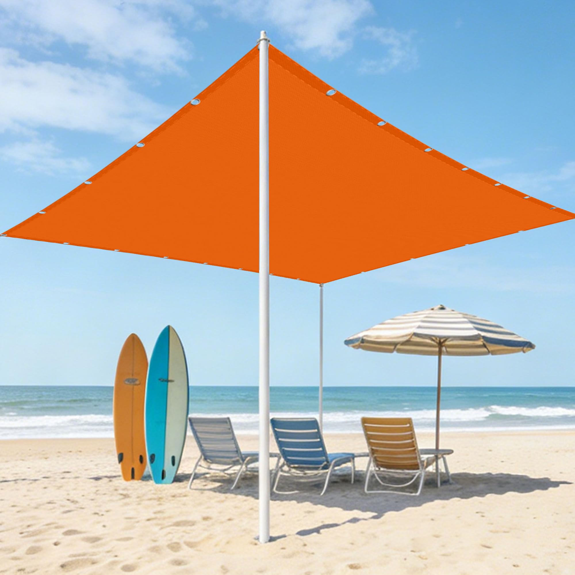 Voile d'ombrage orange 1x4m fini la chaleur sur le balcon et terrasse