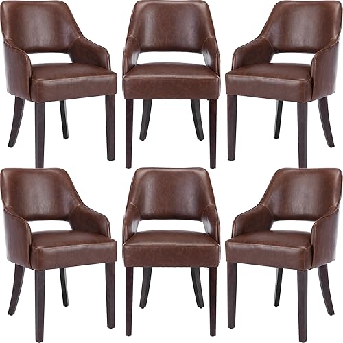 Miniatura 11 de Juego de 2 sillas de comedor modernas, tapizadas, de lino, con respaldo abierto medio y patas de madera, sillón para el hogar, cocina y restaurante