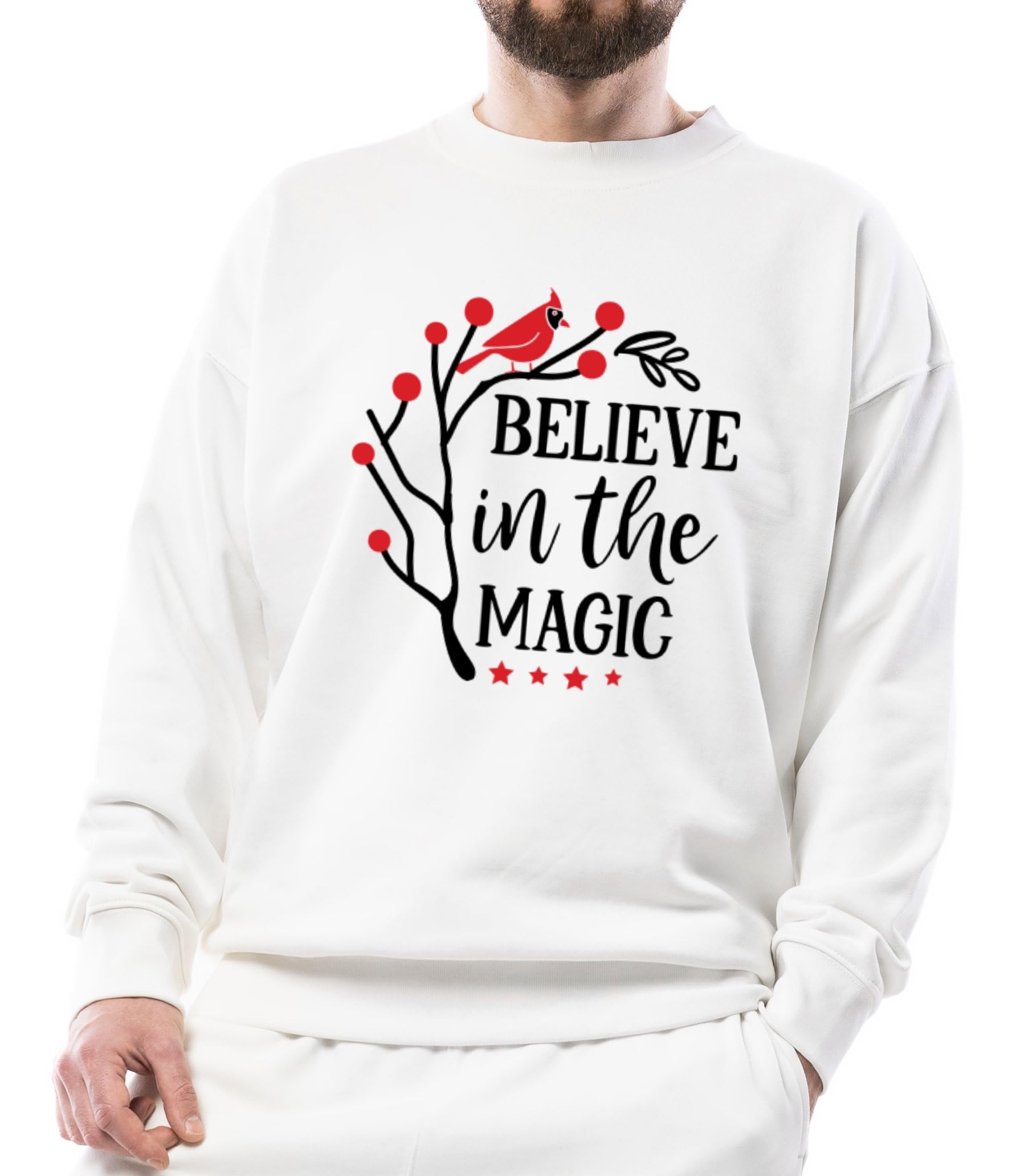 seek buy love Believe in The Magic Unisex Sweatshirt, Cozy Winter Apparel, Christmas Holiday, Festive Graphic Jumper, Gifts for Him or Her-picture-33