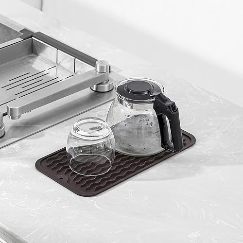 Miniatura 237 de Tapete de silicona para secado de platos para múltiples usos, fácil de limpiar, ecológico, resistente al calor, tapete de silicona para encimera