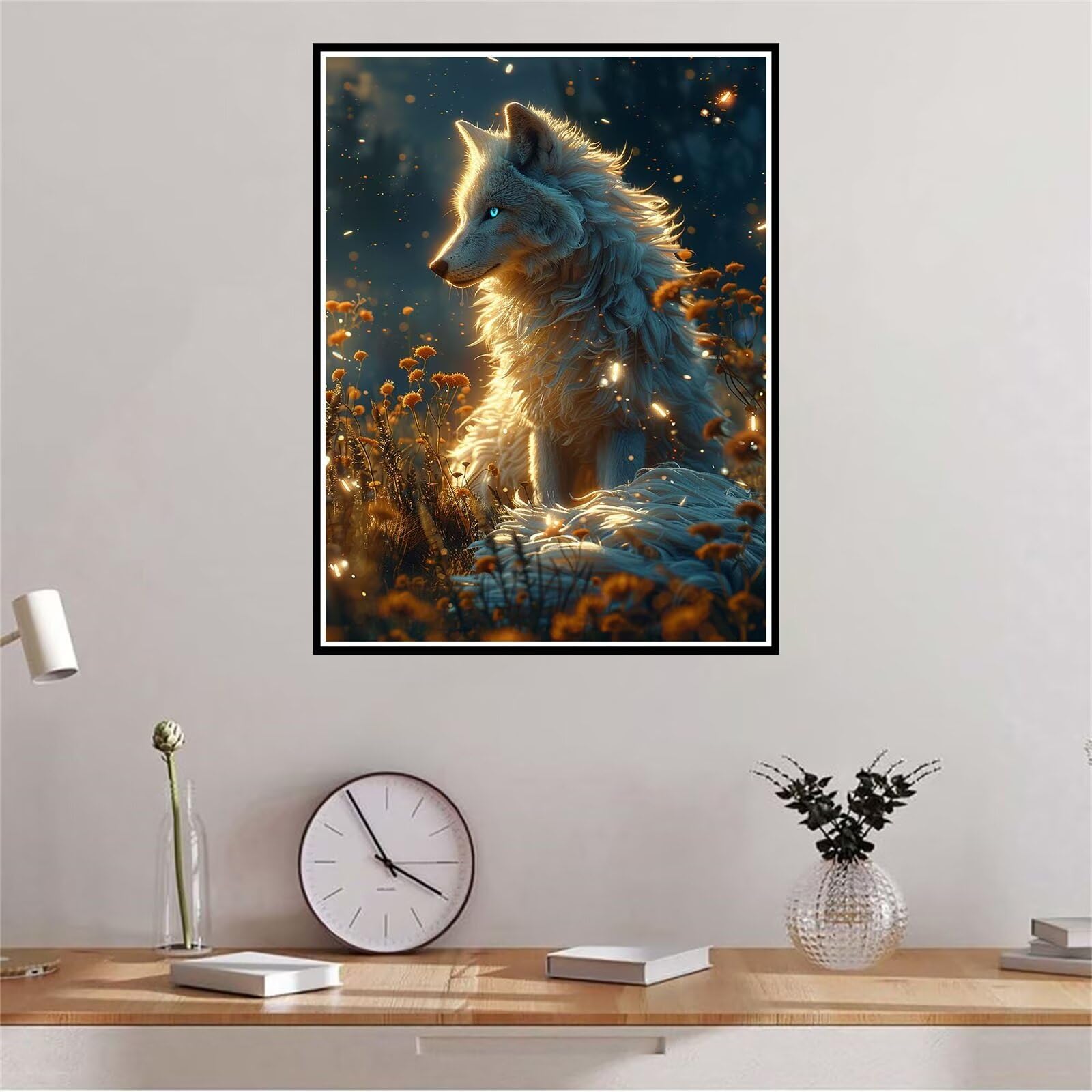 Wolf Diamond Painting Kit For Adults - 5D Full Round Drill 13.78x13.78 Inch DIY Art