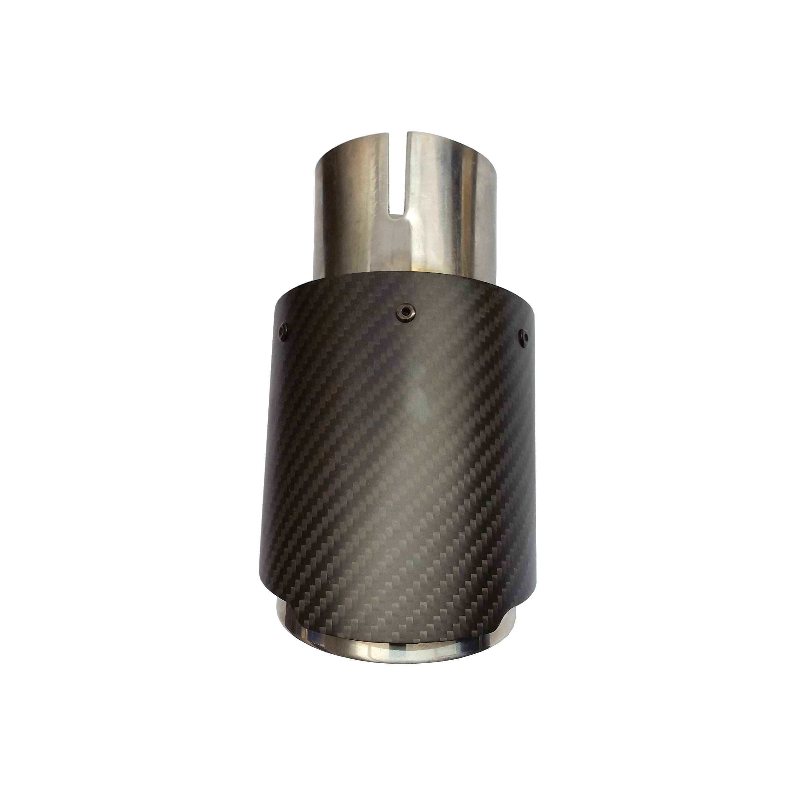 Auto Auspuff Endrohr 76mm Edelstahl - Universal Endschalldämpfer Silber