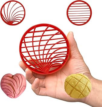 Concha Cutter Mexican Bread Mold with 4.1 Inch,Concha stamp two-sided mold,Marcador De Conchas De Pan Dulce - Bread Stamp, Cortador De Conchas Mexicanas Red