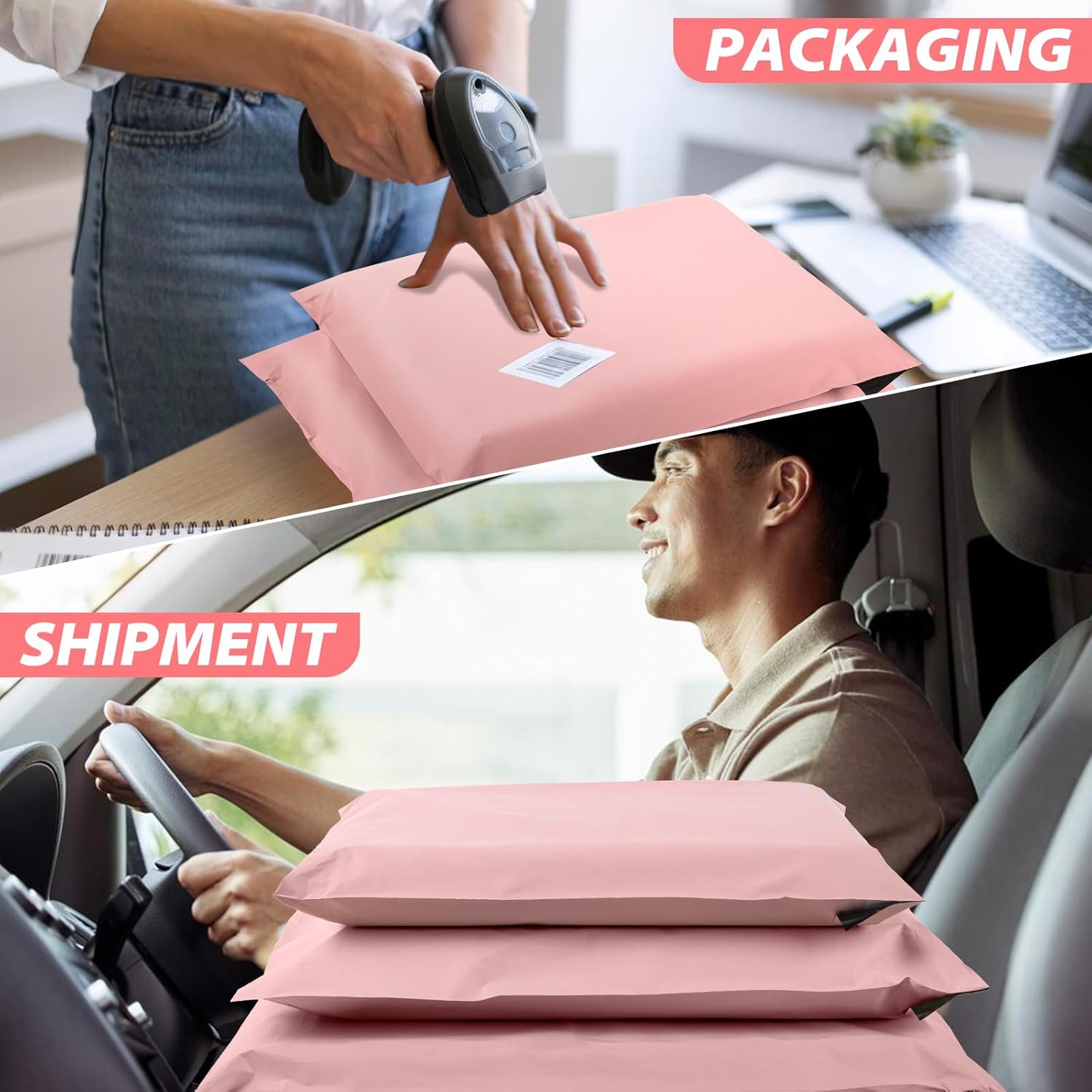 Oududianzi Extra Large Poly Mailers 19x24, 100PCS Waterproof Shipping Bags, Thick Mailers Poly Bags for Shipping, Self Seal Mailing Bags, Polymailer Packaging Bags for Small Business Suppliers