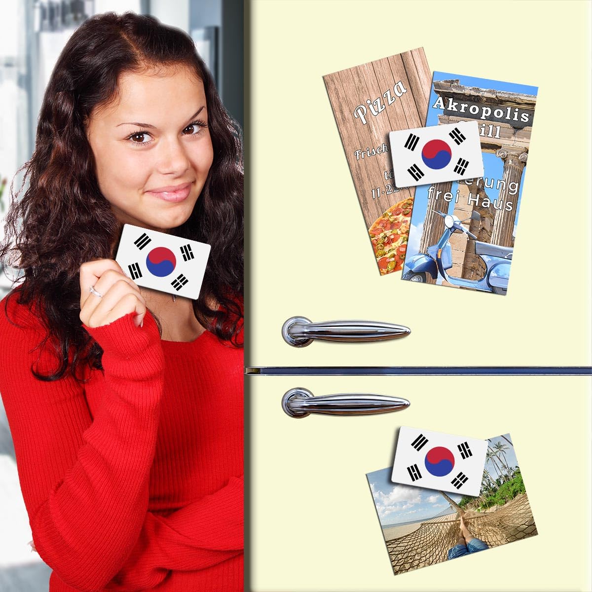 Südkorea Flaggen Magnet 85x55mm - Kühlschrank Magnet Für Reise Souvenir