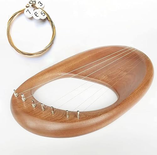 Miniatura 15 de Lyre Harp - Juego de 16 cuerdas de metal de repuesto con 50 remaches huecos de latón dorado 16 cuerdas de arpa de lira,16 pines de afinación + llave