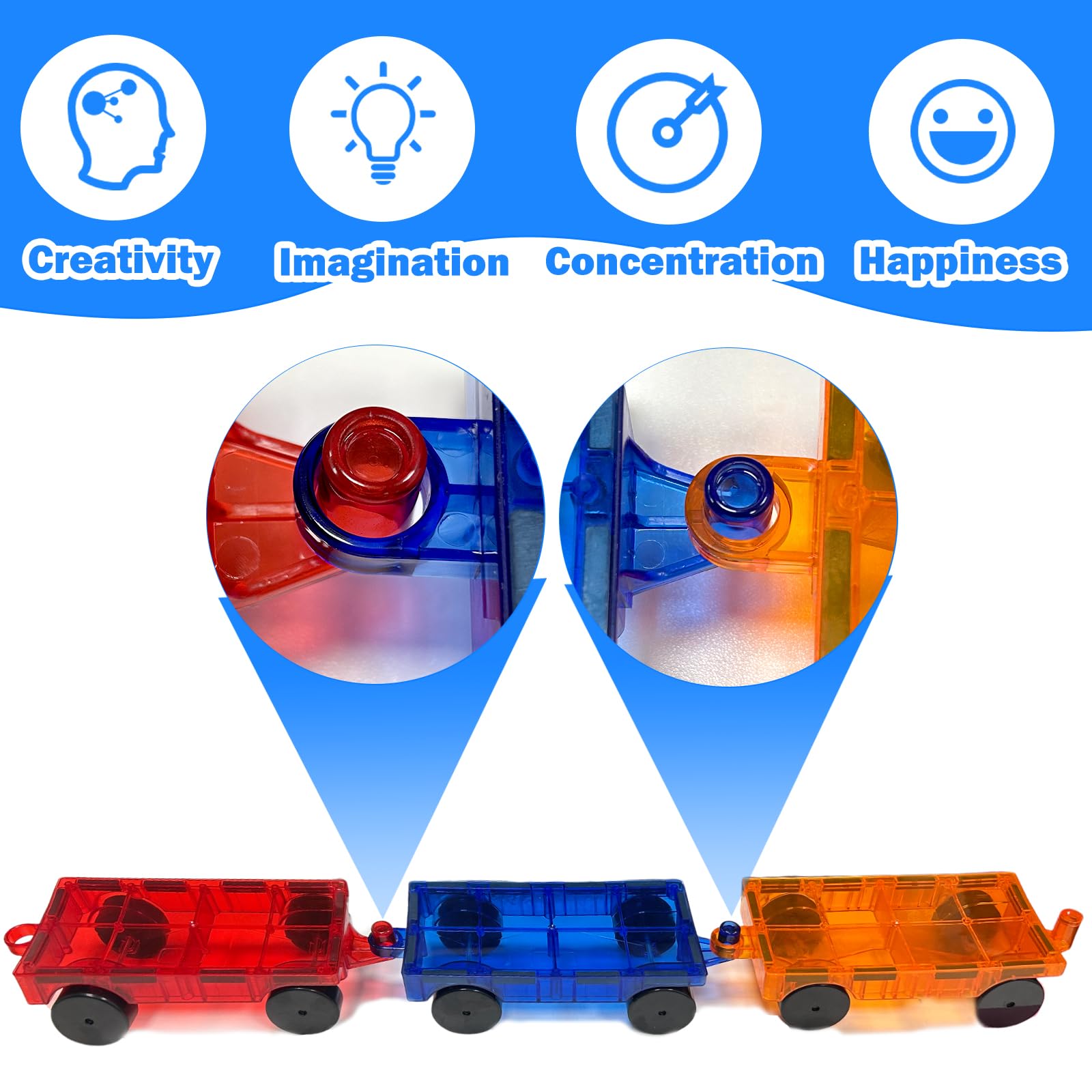 Magnetische bouwstenen, 40 stuks, magnetische blokken, magnetisch speelgoed voor 3, 4, 5, 6, 7, 8 jaar, jongens en meisjes, kleuterstructuren, sensorisch speelgoed voor kinderen