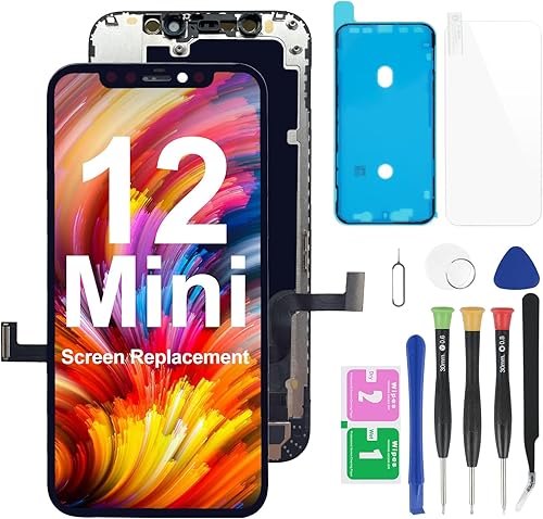 Reemplazo de pantalla para iPhone 12 Mini, pantalla Full HD de 5.4 pulgadas y ensamblaje de digitalizador táctil, pantalla FHD digitalizador de
