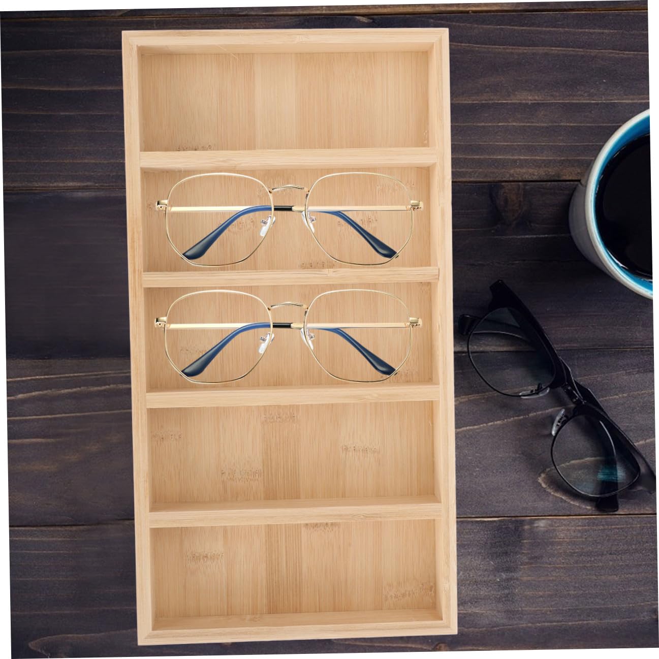Soporte de Gafas de Sol de Madera Bandeja Creativa para Almacenamiento Estable y Exhibición Elegante Hogar o Tiendas