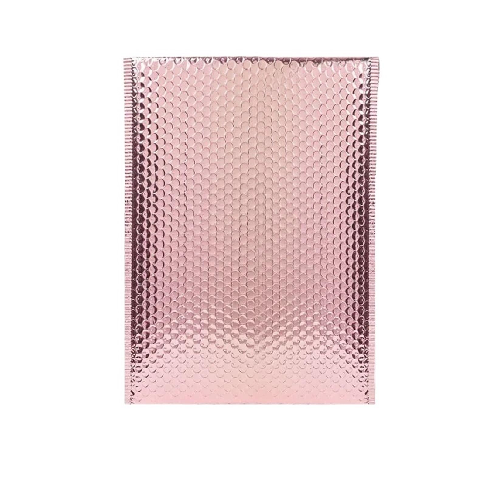 piccola borsa per la spedizione 100 buste postali imbottite con bolle d'aria, impermeabili, in alluminio(Rose gold,13 * 15cm)