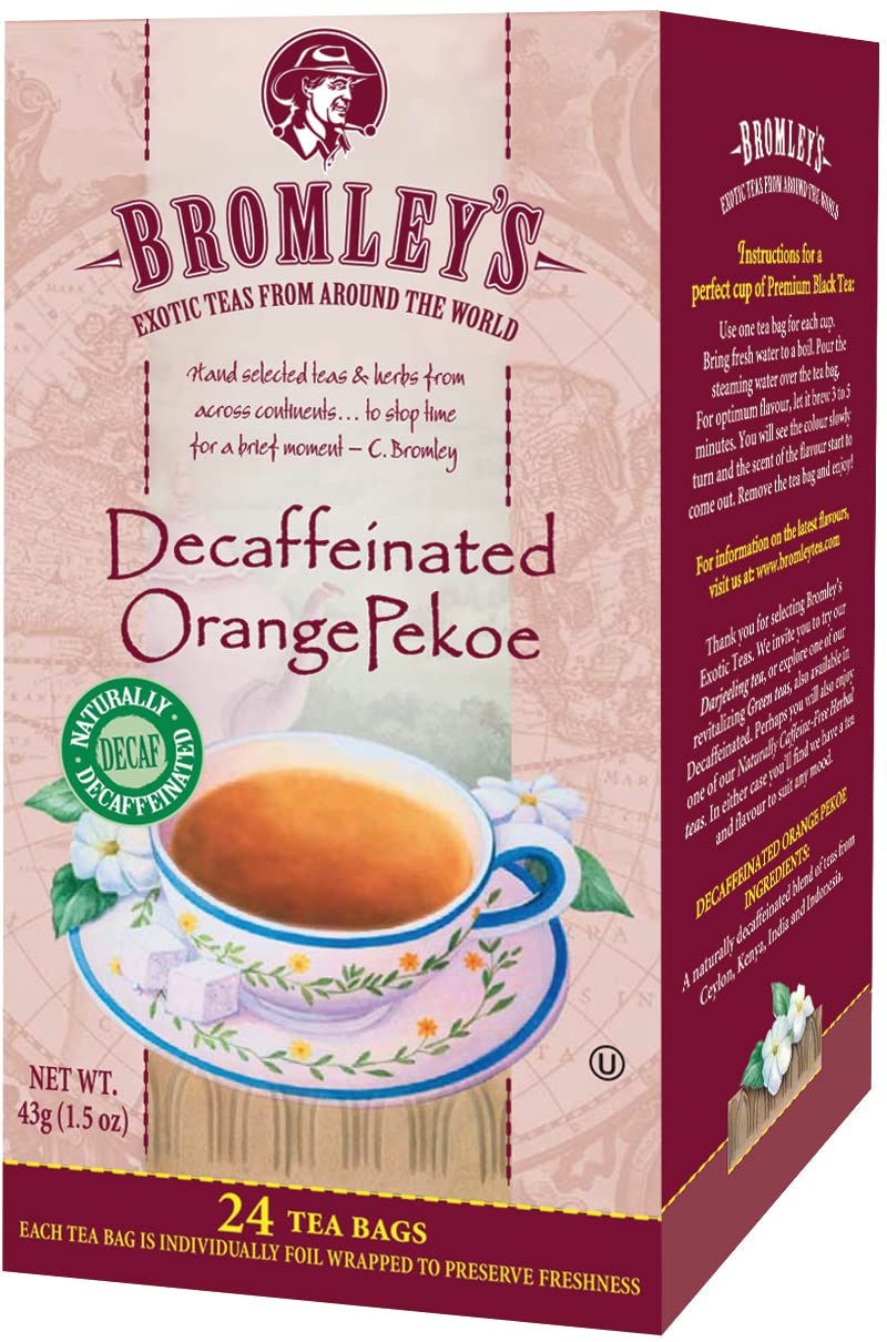 Bromley'sDecaffeinated Orange Pekoe Black Tea, 24 Count (Pack of 3)