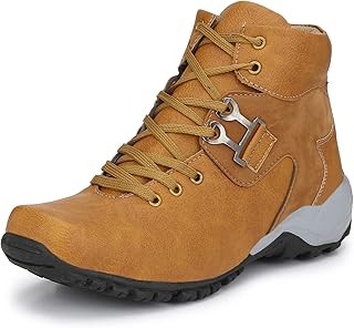 mochites Leatherette Black Edition Lace-Up Heavy Duty High Ankle Length Boots For Men (BAB990-MC)-picture-53