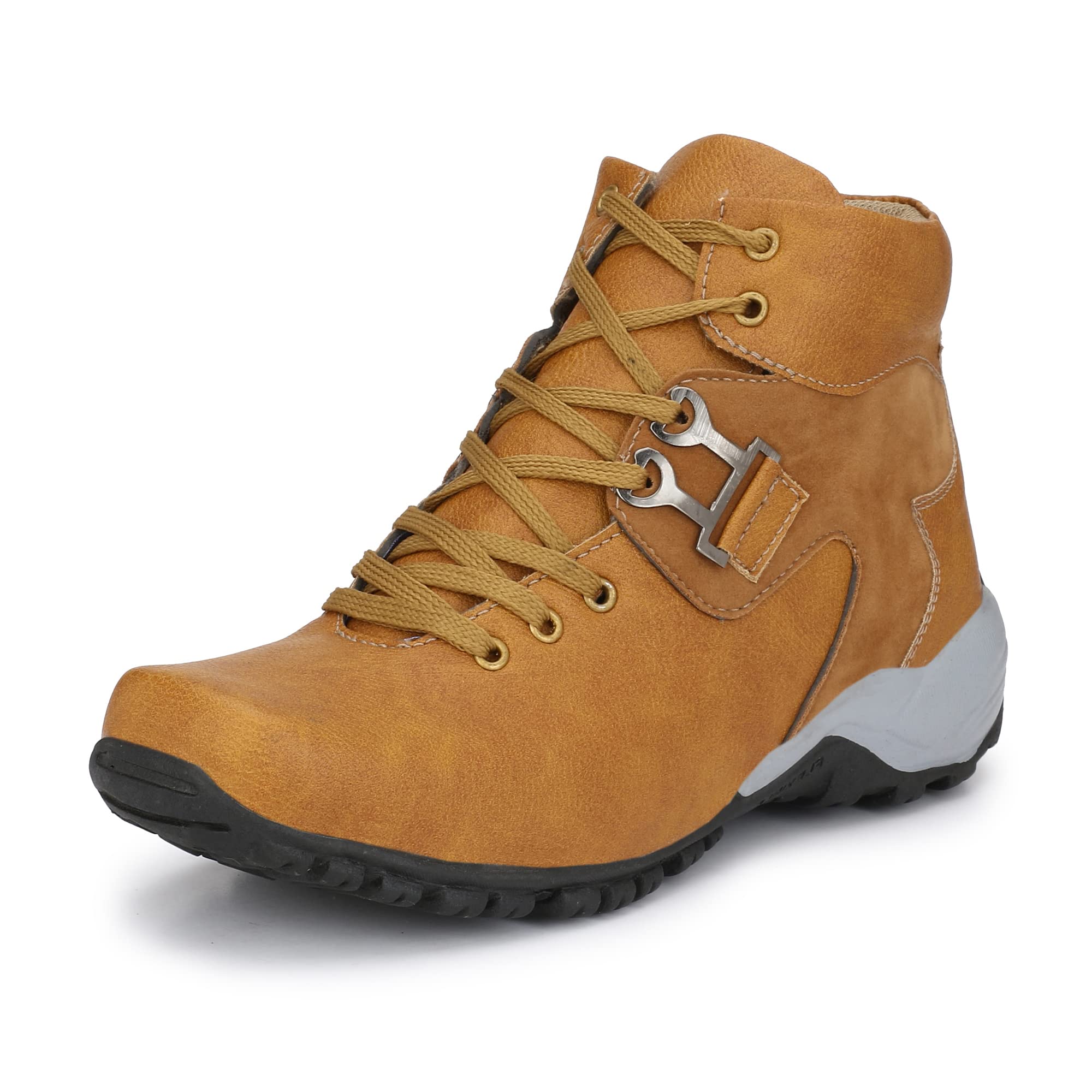 Shoe Island ® Leatherette Tan Brown Edition Lace-Up Heavy Duty High Ankle Length Boots for Men (BAB990), Size 6 UK/India (B0CXJHV4QN) Amazon Price History, Amazon Price Tracker
