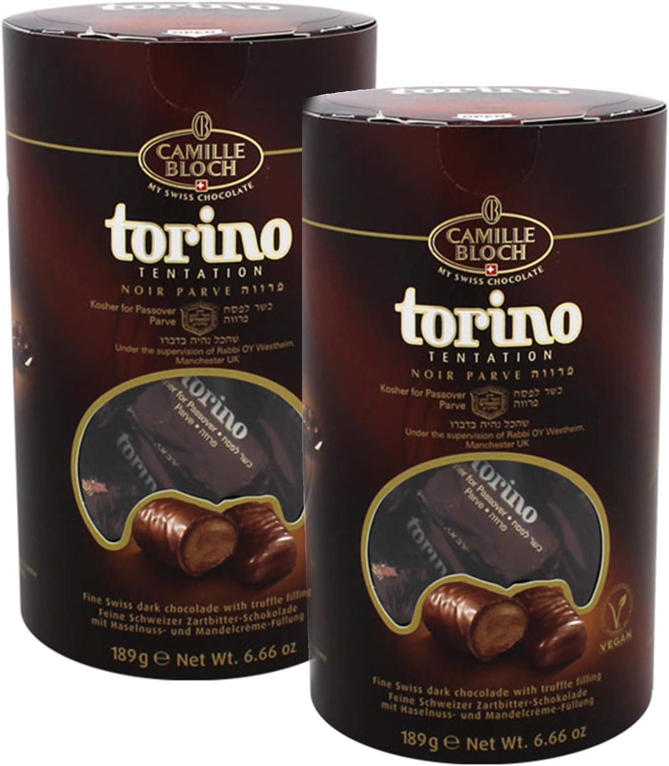 Torino Tentations, Parve, Fine Swiss Dark Chocolate With Truffle Filling - 2 Pack