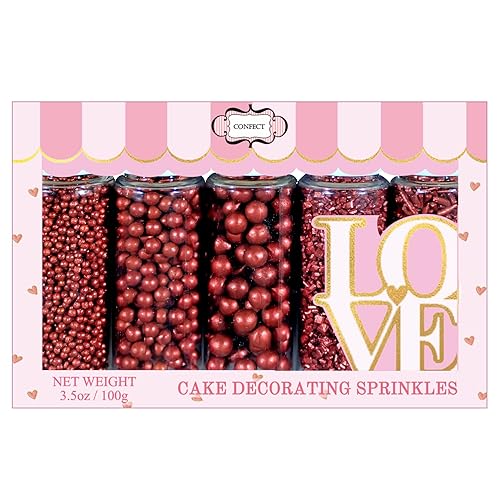 Confect Gránulos de cobre  Gránulos para decoración de pasteles y cupcakes  Gránulos de cumpleaños  Paquete surtido de 5 gránulos de cobre para el