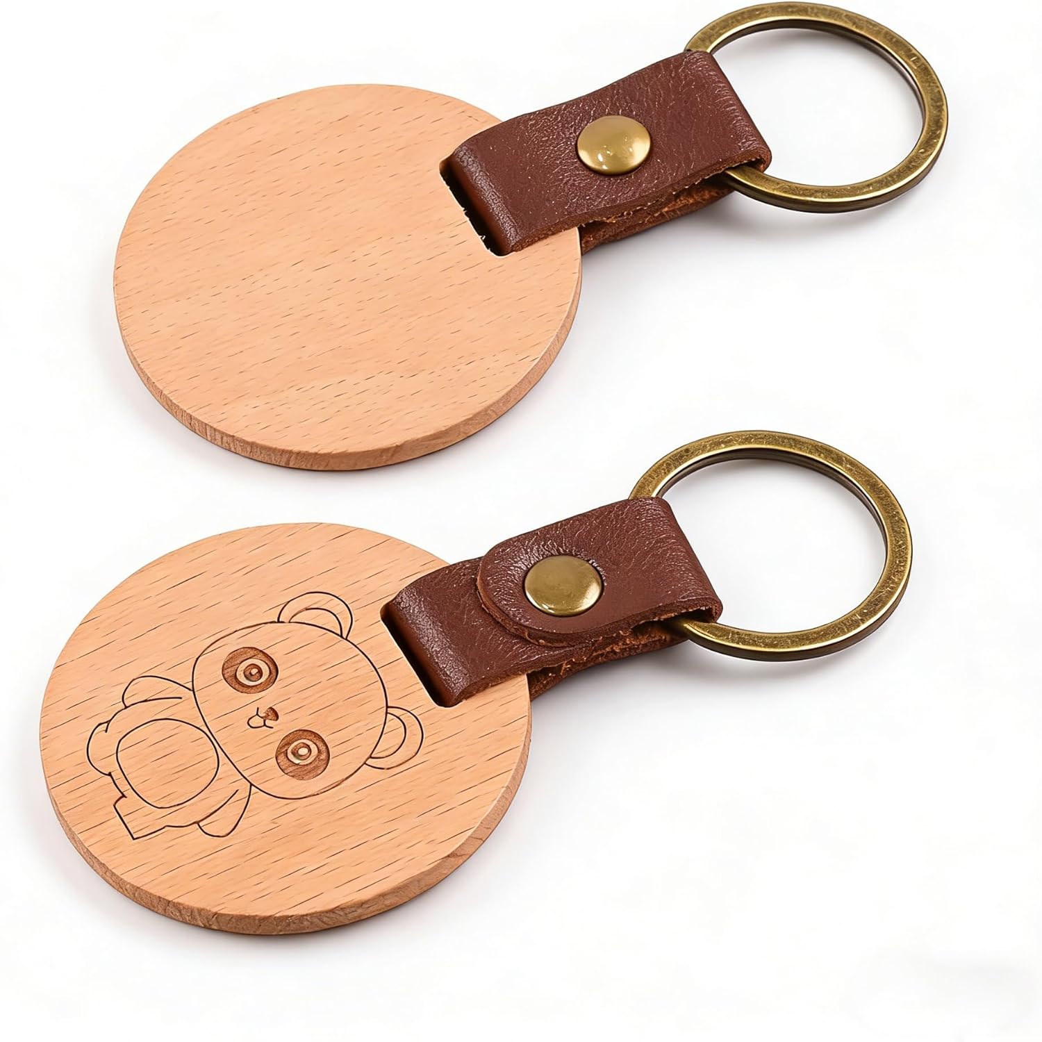 Personalized Keychains Bulk, Custom Wooden Key Chain, Engraved Your LOGO & Text for Family/School/Company Events