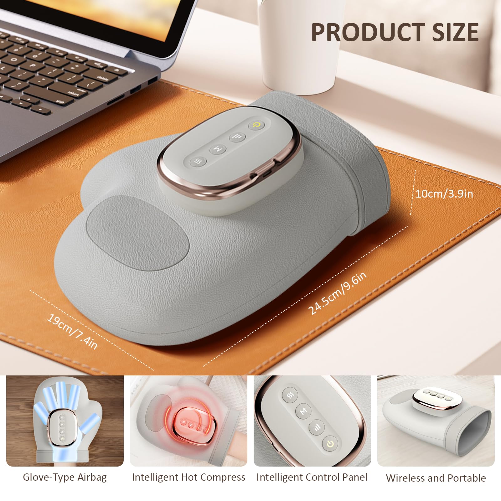 Masajeador de manos inalámbrico, masajeador eléctrico de mano | Masajeador de Manos Eléctrico, 3 Modos 5 niveles ajustables, Regalo para Hombres y Mujeres