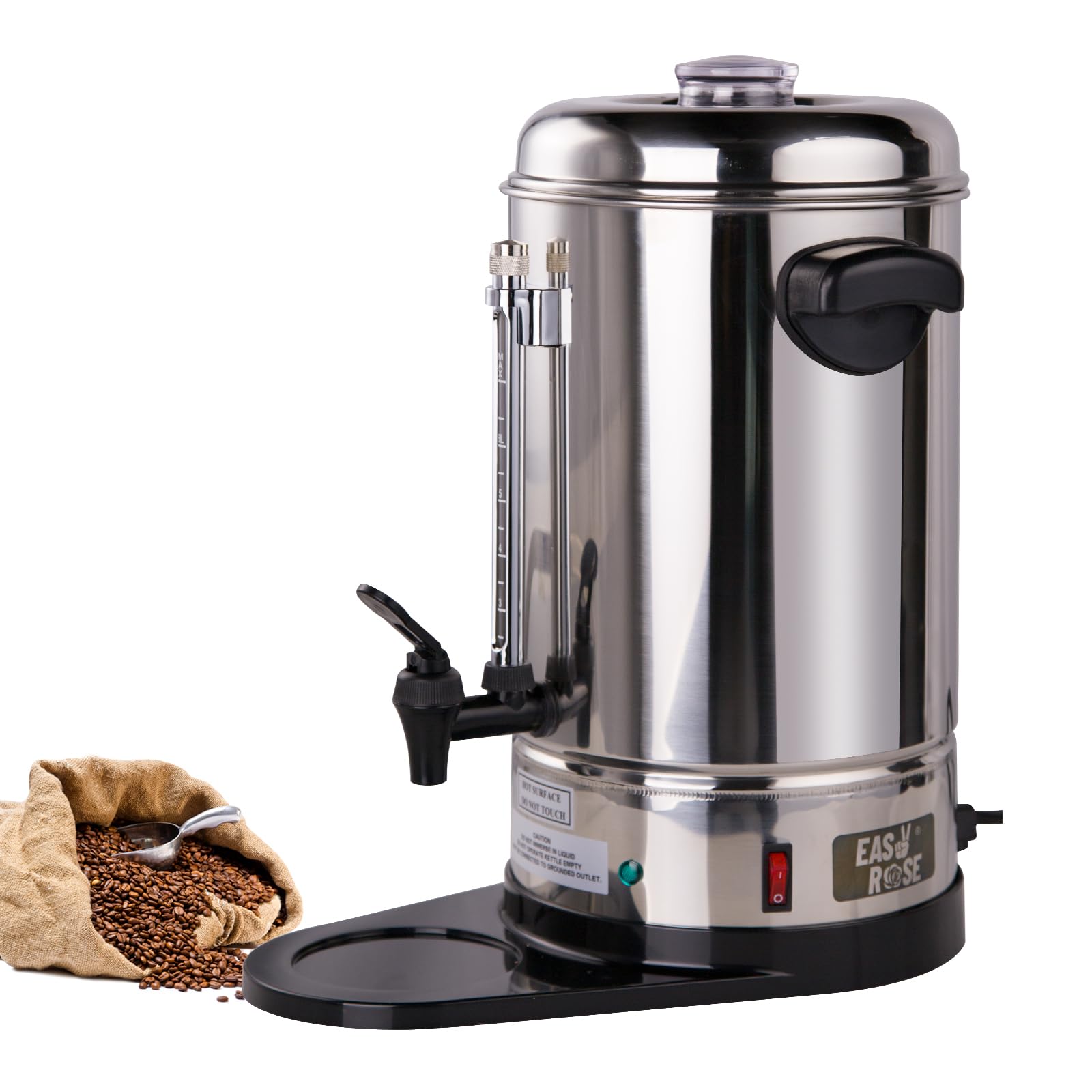 EASYROSE Coffee Urn 40 Cup Coffee Percolator Commercial Coffee Maker with Removable Filter, Perfect For Office, Parties, Catering
