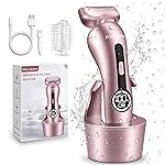 Electric Shaver for Women for Legs Bikini Trimmer Electric Razors for Women Underarm Public Hairs Rechargeable Womens Shaver Wet Dry Use Painless Cordless with Detachable Head (Pink)