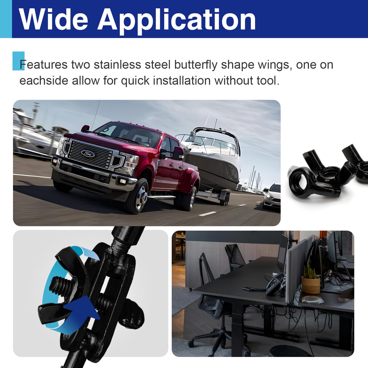 25 Wing Nuts - Black Zinc Plated Steel -5 25 Wing Nuts - Black Zinc Plated Steel -5