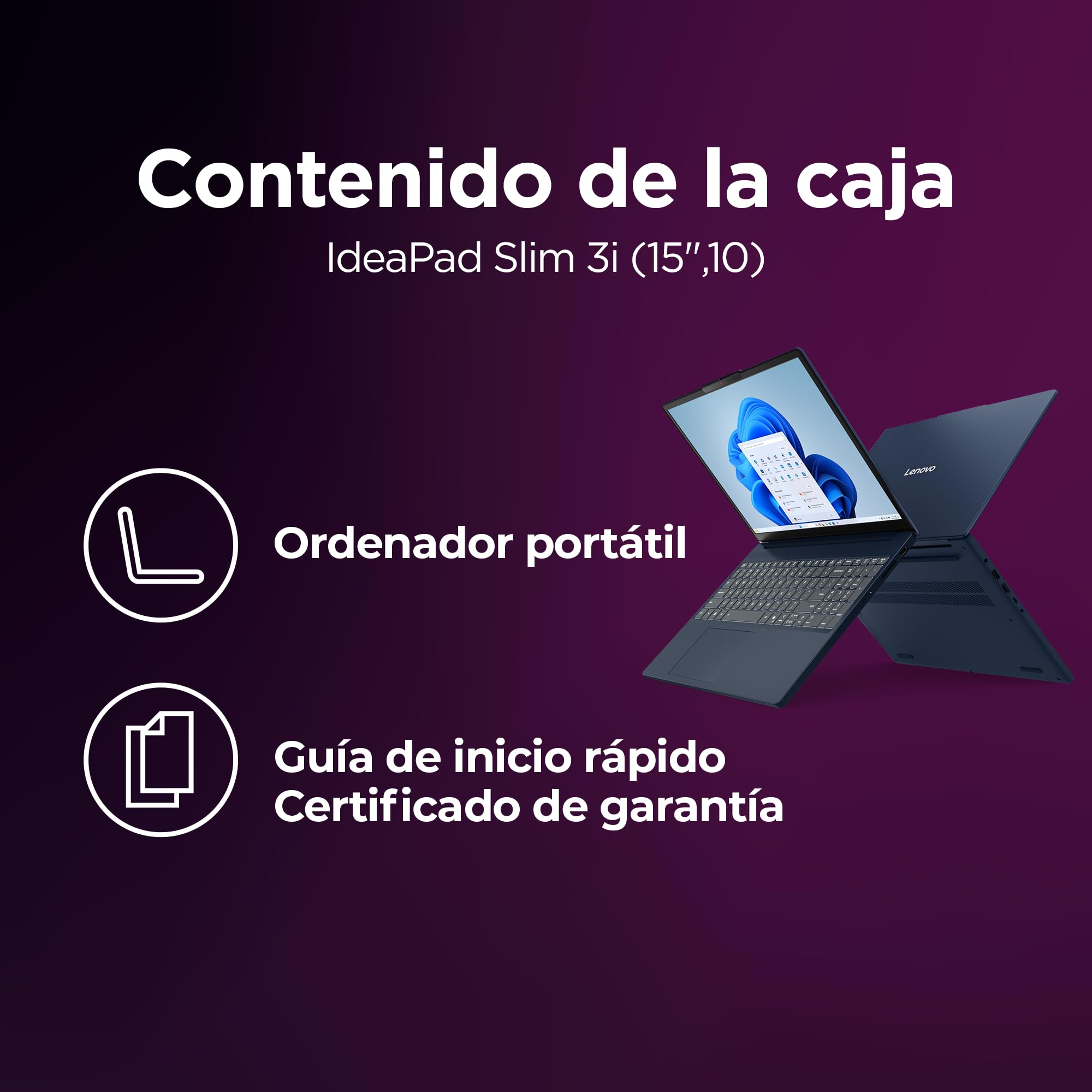 Lenovo IdeaPad Slim 3 Gen 10 – Ordenador Portátil 15.3" WUXGA (Intel Core i5-13420H, 16 GB RAM, 512 GB SSD, Wi-Fi 6, USB-C, Windows 11 Home) Teclado QWERTY Español - Azul Cósmico