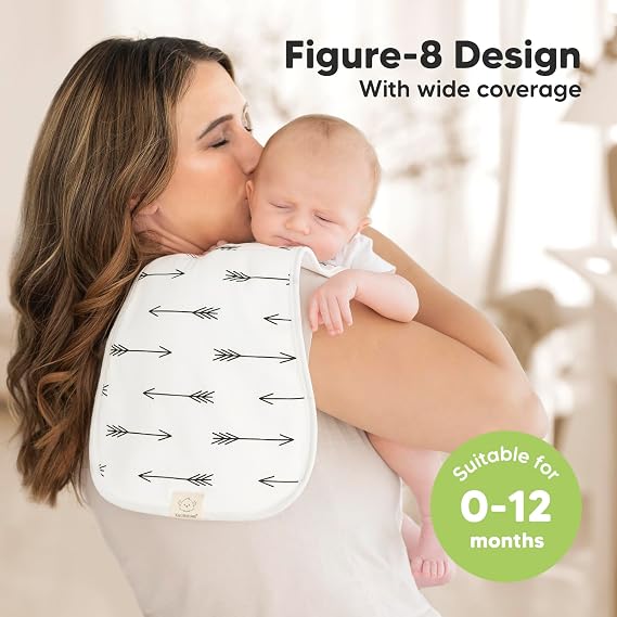 KeaBabies 5-Pack Burp Cloths for Baby Boys and Girls and 8-Pack Baby Bandana Bibs - Ultra Absorbent Burping Cloth, Burp Clothes, Newborn Towel - Drool Bibs for Kids, Toddler, Girl, Boy