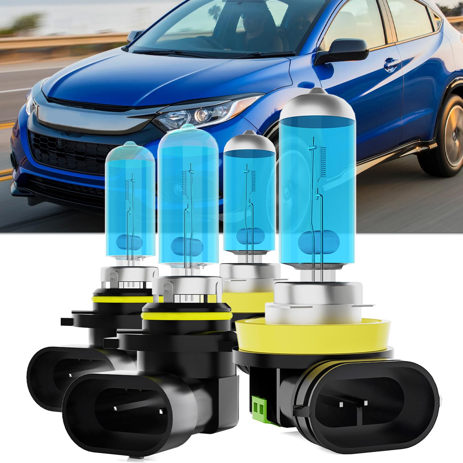 TTDBDAN Upgraded Halogen Headlight Bulbs Fit For Honda HR-V HRV 2019 2020 2021 2022,9005 High Beam H11 Low Beam High Performance Headlights,Super