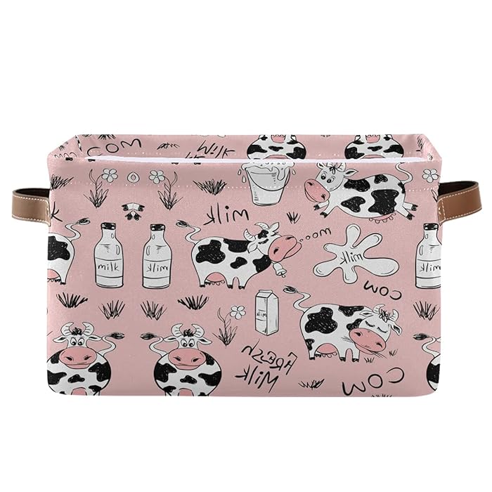 Buy OREZI Rectangular Storage Bins with Handles,Collapsible Funny Cow
