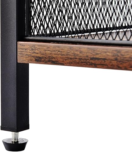 Miniatura 7 de Mesa auxiliar de 3 niveles, mesa auxiliar industrial retro pequeña, soporte de estante pequeño con espacio de almacenamiento, mesa de estante de