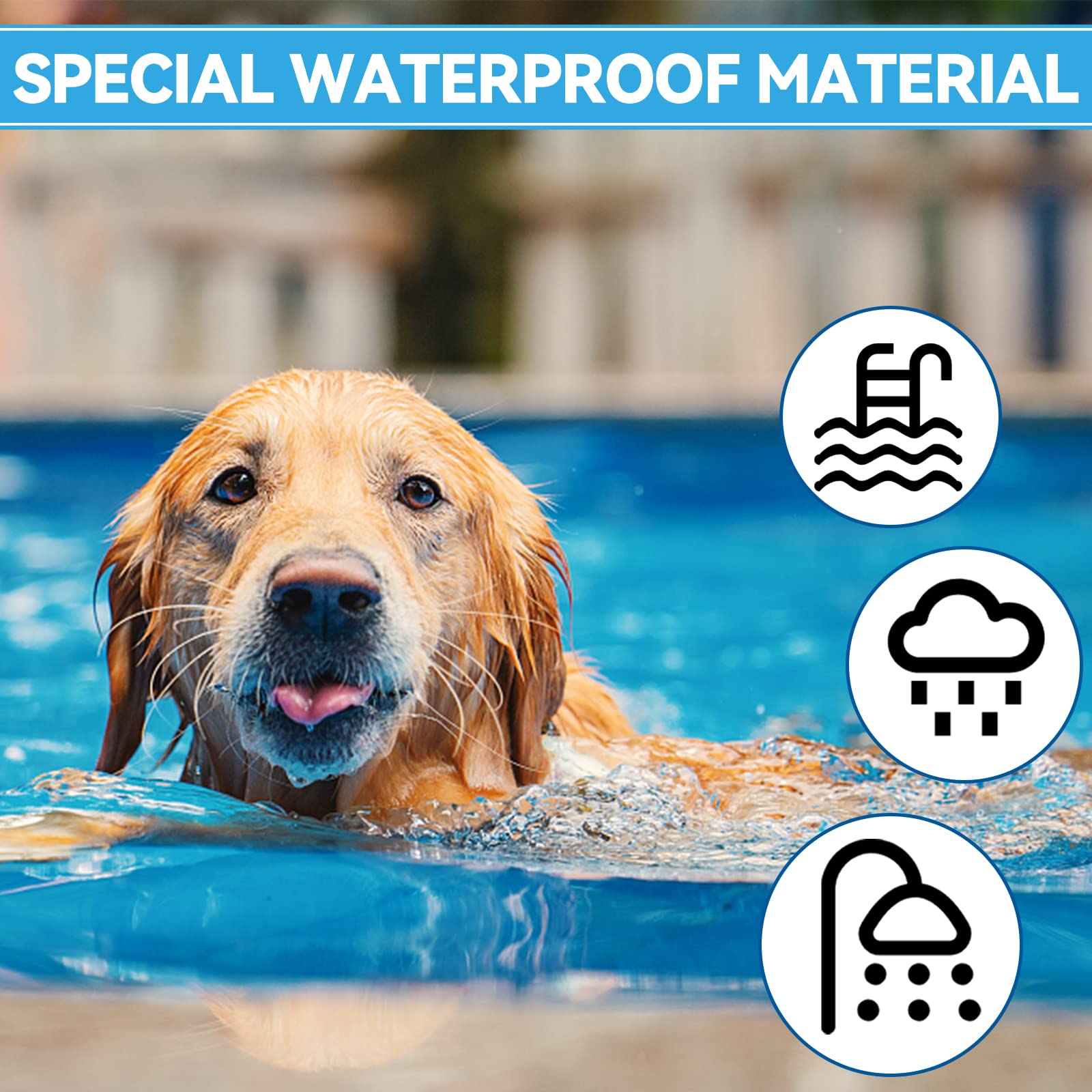 Wansiven Collari Antipulci per Cani, Regolabili da 65 cm, Zecche Impermeabili, Protezione 12 Mesi, per Cani di Piccola, Media e Grande Taglia