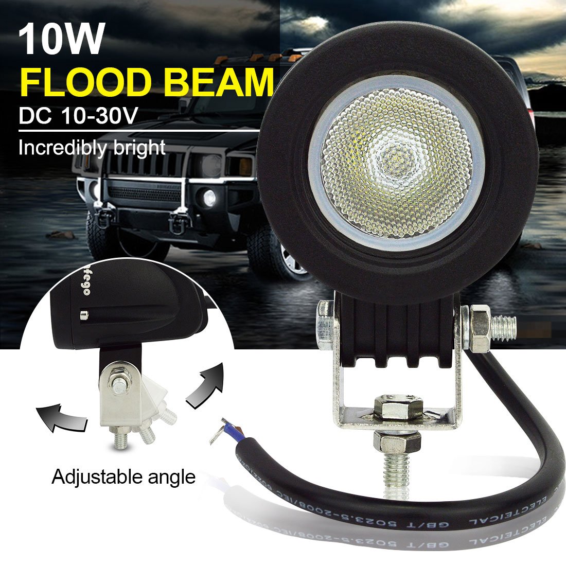 Buy Safego LED Pods Light Bar Round 10W Waterproof Flood Beam Led Work Light Off Road Lights