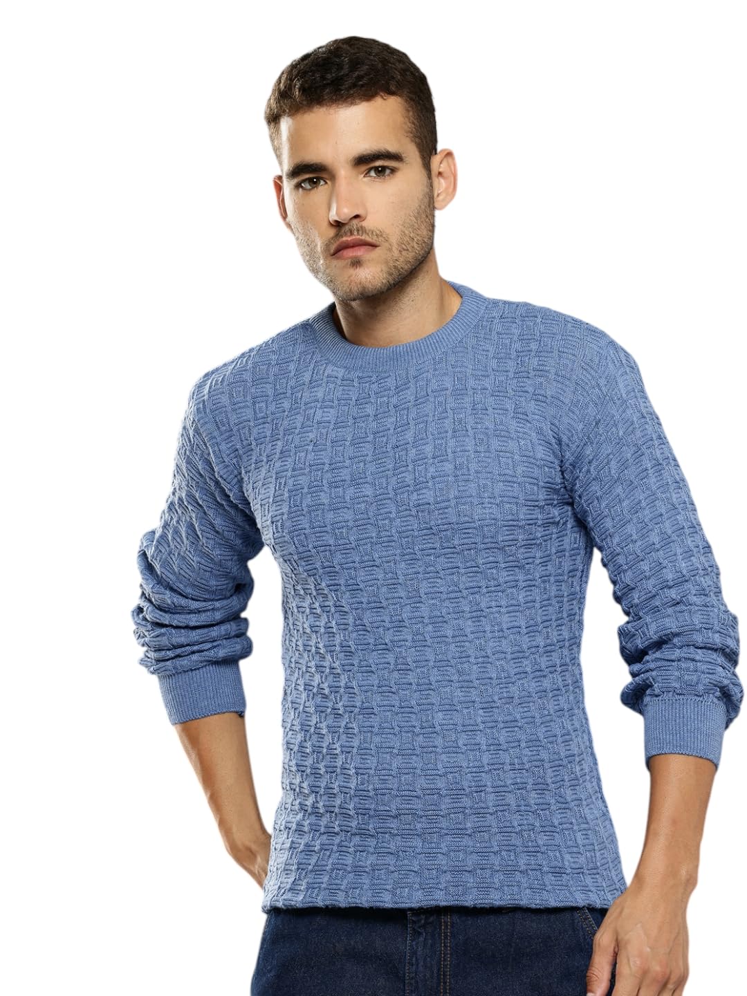 aarika Mens Winter Wear White Colour Solid Woolen Sweater-picture-27