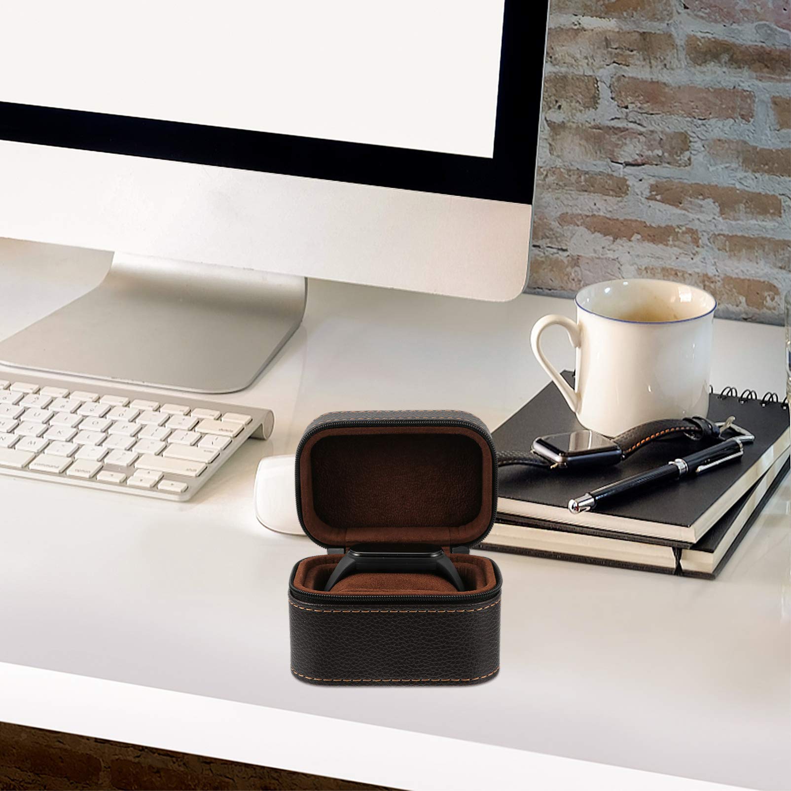 Hemobllo 1pezzi Scatola Per Orologi in Pelle Portatile Organizzatore Per Collezione Di Orologi Custodia Per Da Viaggio Cerniera