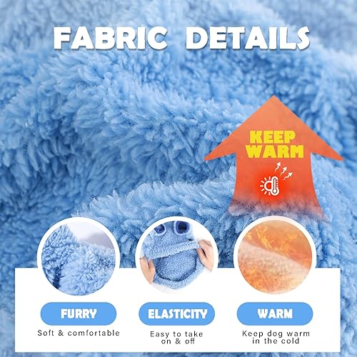 Miniatura 4 de Suéter de forro polar con capucha para perro, suéteres cálidos de terciopelo mullido, ropa de invierno para perros pequeños, niñas y niños, abrigos