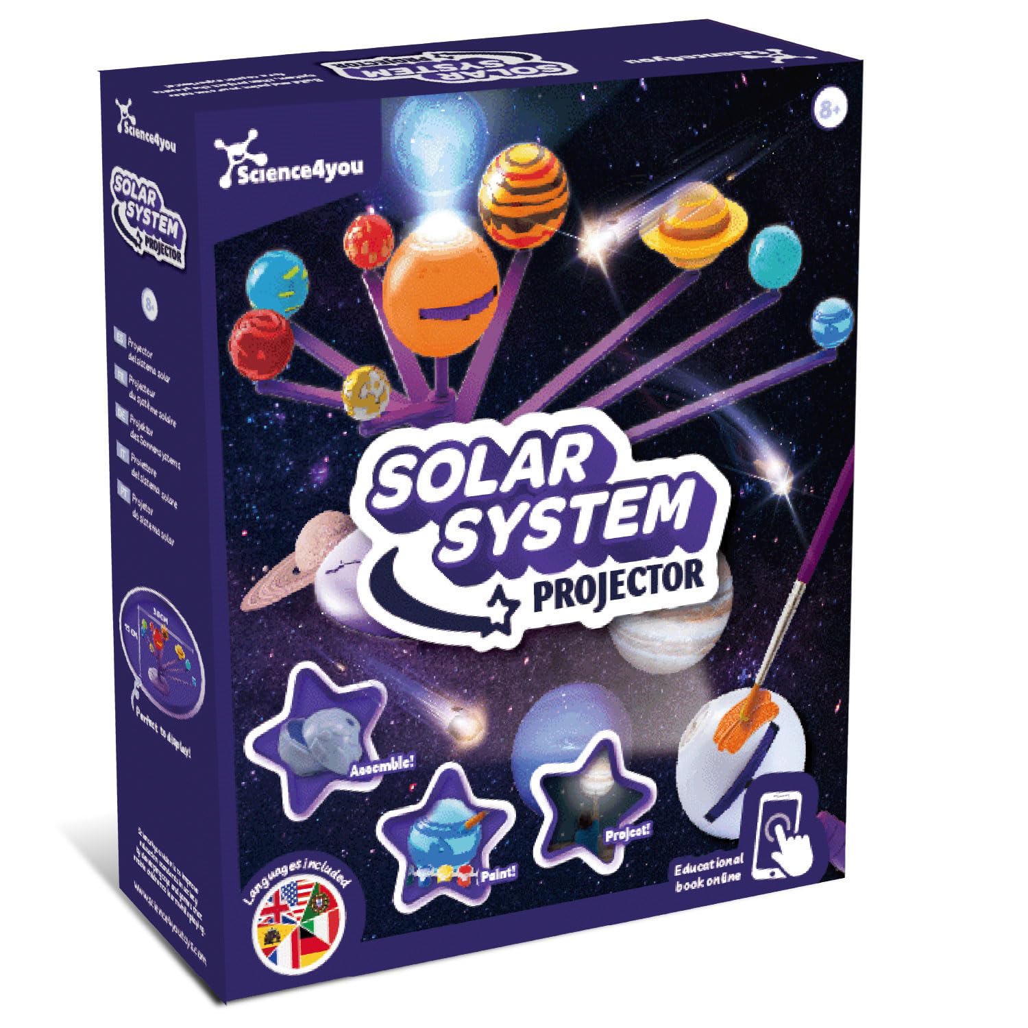 Science4you Système Solaire 3D Projecteur - Crée Assemble Peins Ton Propre Système Solaire Jouet Astronomie Garçons Filles 8 9 10 11 12+