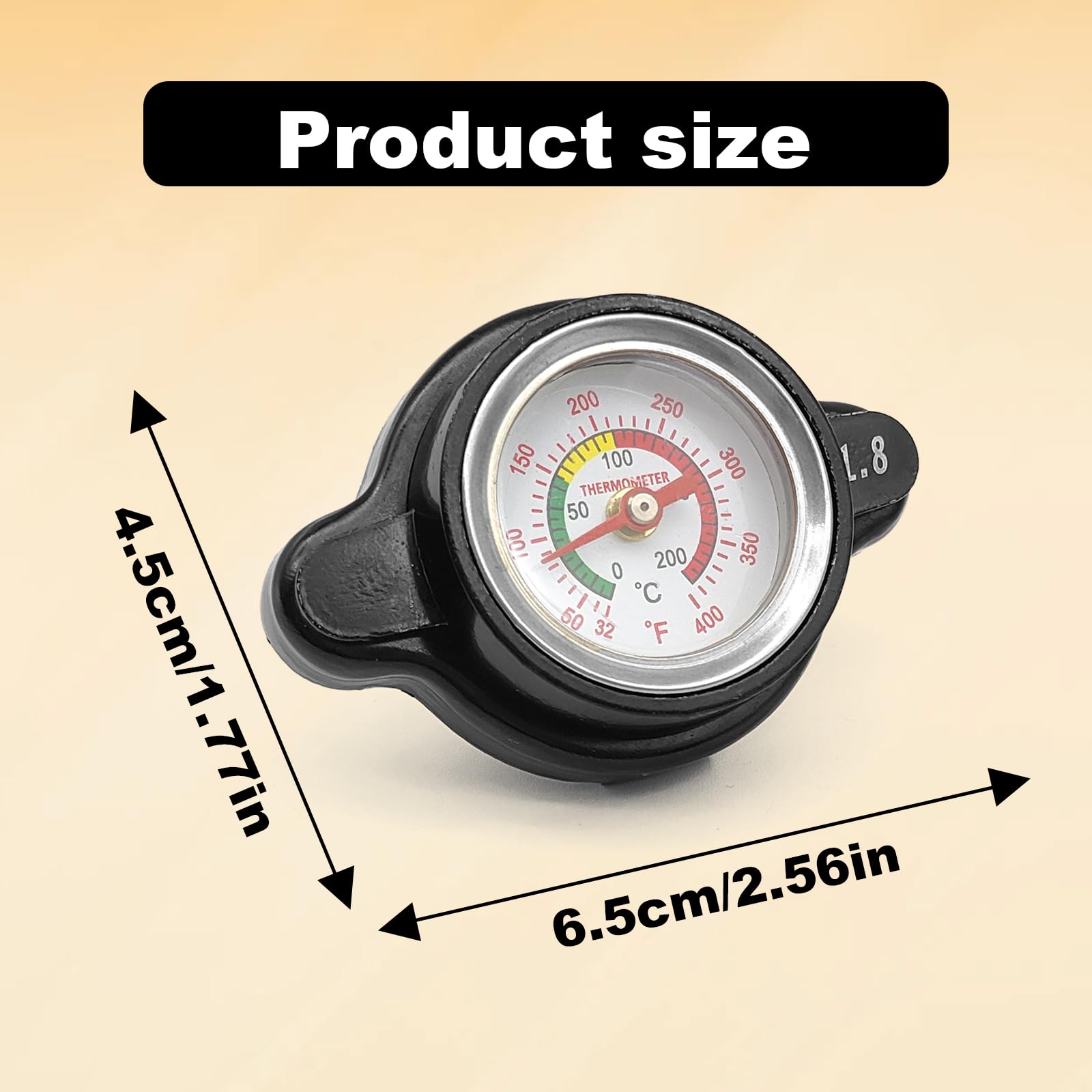MOTOKU Tappo Radiatore Alta Pressione 1.8 Bar Con Termometro | Per Suzuki DRZ400, RM, LTZ, King Quad E Altri