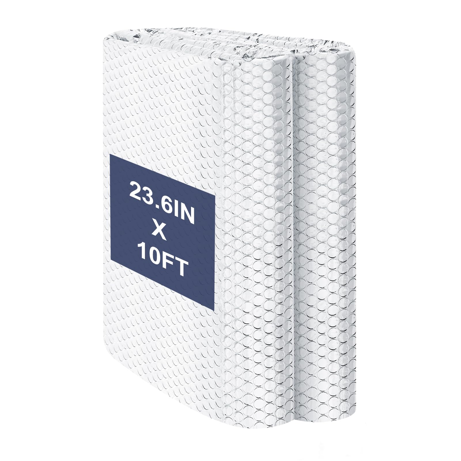 DGSL Espuma aislante de lámina de burbujas reflectante doble, barrera radiante de aislamiento térmico de aluminio para ventana, puerta de garaje, caravana, techo (23.6 pulgadas x 10 pies)