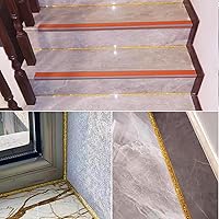 Vista 6 de Cinta de calafeteo autoadhesiva, cinta de calafeteo de PU para baño, inodoro, cocina (ancho: 7.5 mm, dorado)